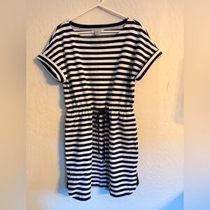 Tommy Bahama Navy and White Striped Midi Dress